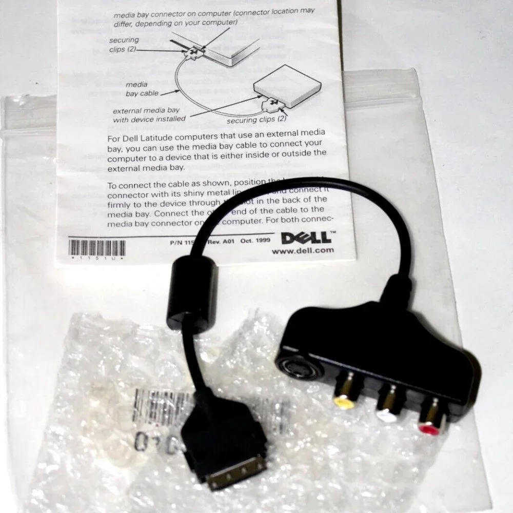 Dell Latitude Portable Computers - Using the Media Bay Cable